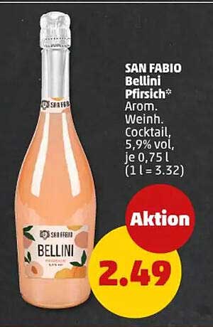 San Fabio Bellini Pfirsich - Aromatischer Weinhcocktail in der Aktion