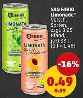 SAN FABIO Limonade in verschiedenen Sorten