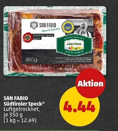 SAN FABIO Südtiroler Speck* Luftgetrocknet, je 350 g