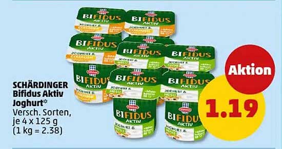 SCHÄRDINGER Bifidus Aktiv Joghurt – 4 x 125 g für nur 1,19 €