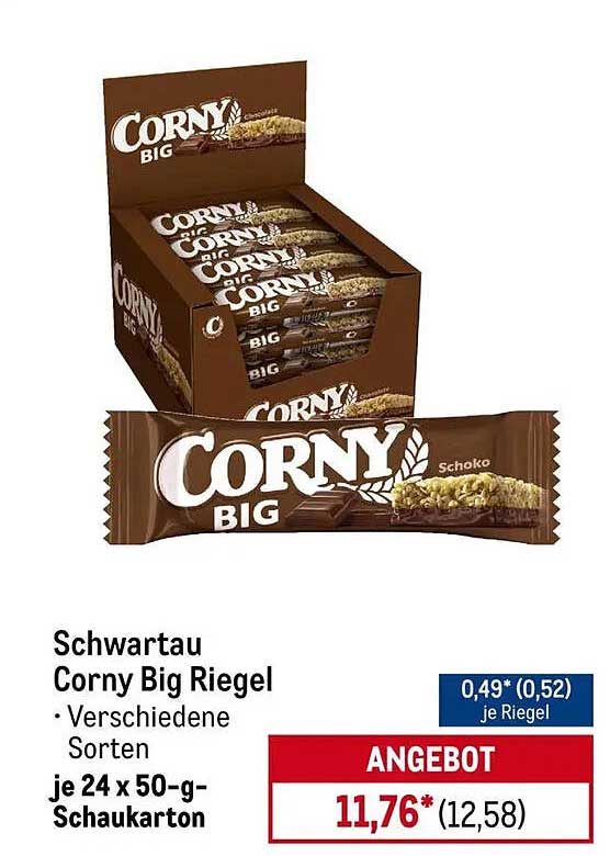 Schwartau Corny Big Riegel – 24 x 50-g Schaukarton