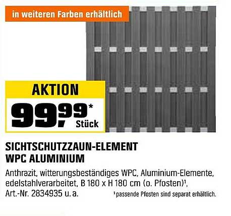 Sichtschutzzaun-Element WPC Aluminium