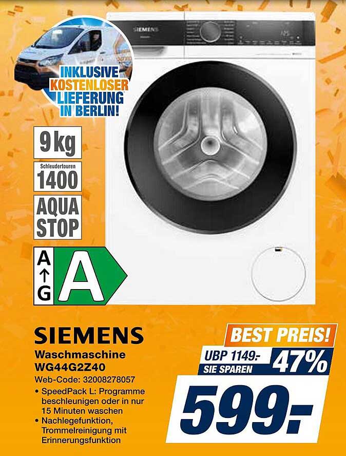 SIEMENS Waschmaschine WG44GZ40
