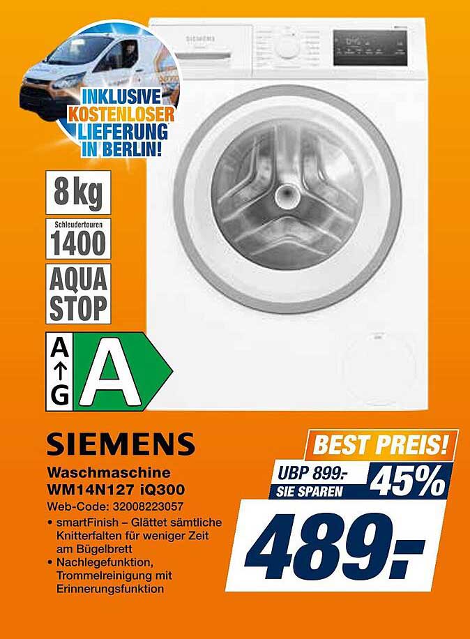 SIEMENS Waschmaschine WM14N127 iQ300