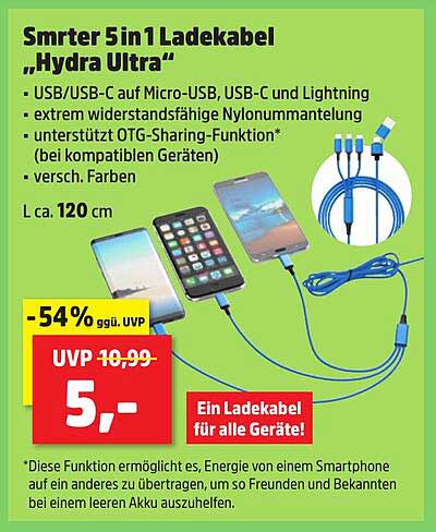 Smrter 5in1 Ladekabel „Hydra Ultra“