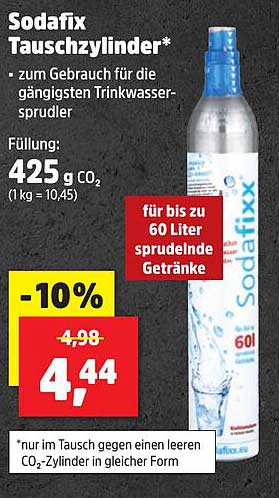 SodaFix Tauschzylinder - für sprudelnde Getränke