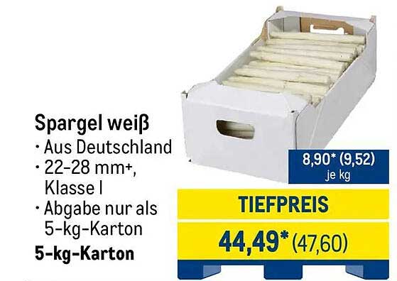 Spargel weiß aus Deutschland – 5-kg-Karton