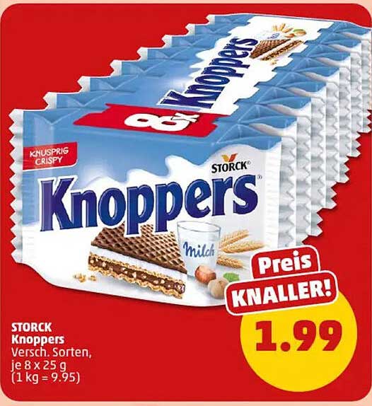 STORCK Knoppers, verschiedene Sorten - 8 x 25 g