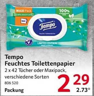 Tempo Feuchtes Toilettenpapier - 2 x 42 Tücher oder Maxipack, verschiedene Sorten