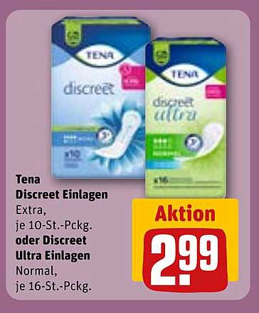 Tena Discreet Einlagen Extra oder Ultra – je 10-St. oder 16-St.-Pckg.