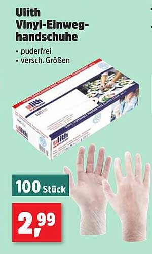 Ulith Vinyl-Einweghandschuhe - 100 Stück