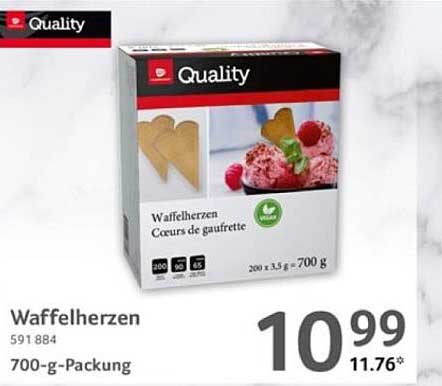 Waffelherzen 700-g-Packung