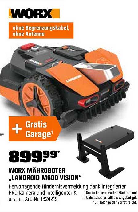 WORX Mähroboter „Landroid M600 Vision“ mit Gratis Garage