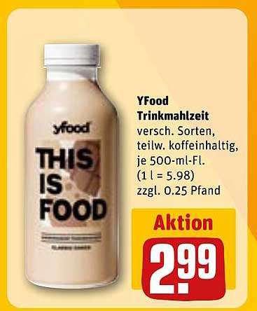YFood Trinkmahlzeit - Verschiedene Sorten, 500 ml - Aktion für nur 2,99 €
