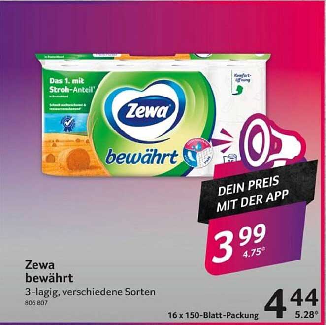 Zewa bewährt 3-lagig – verschiedene Sorten