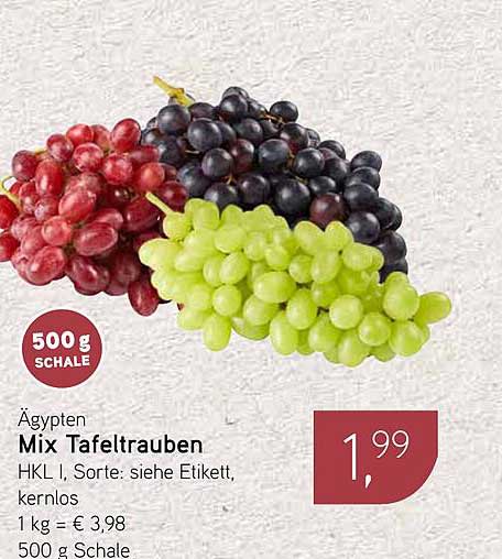 Ägypten Mix Tafeltrauben 500 g Schale