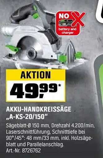 AKKU-Handkreissäge „A-KS-20/150“