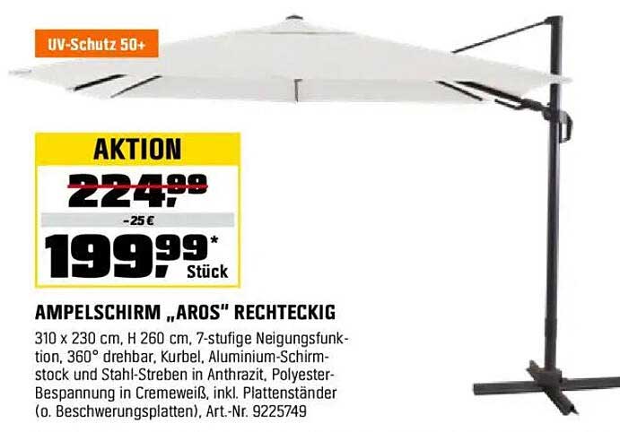Ampelschirm „Aros“ rechteckig