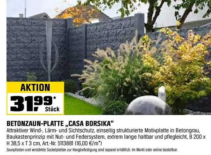 Betonzaun-Platte „Casa Borsika“