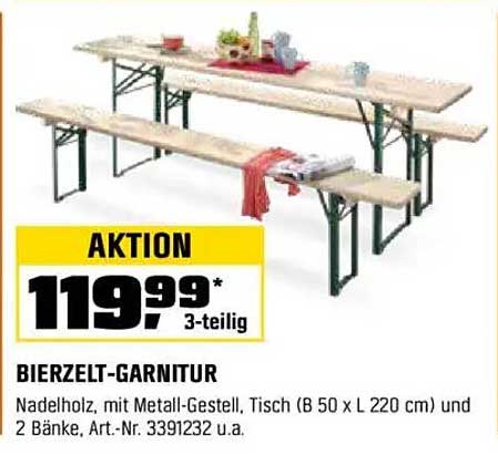 Bierzelt-Garnitur, 3-teilig, Aktion