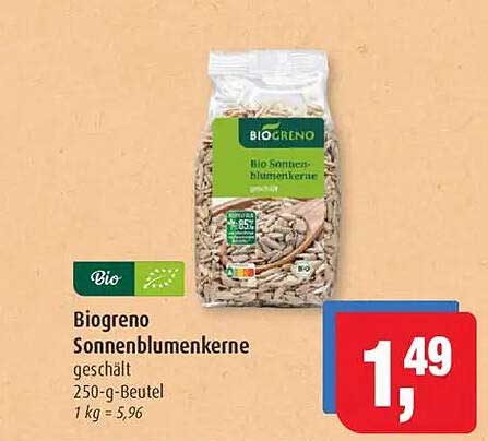 Biogreno Sonnenblumenkerne geschält 250-g-Beutel