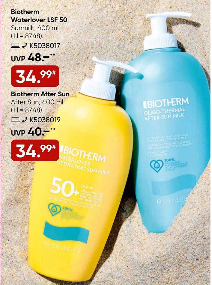Biotherm Waterlover LSF 50 Sonnenschutzmilch, 400 ml