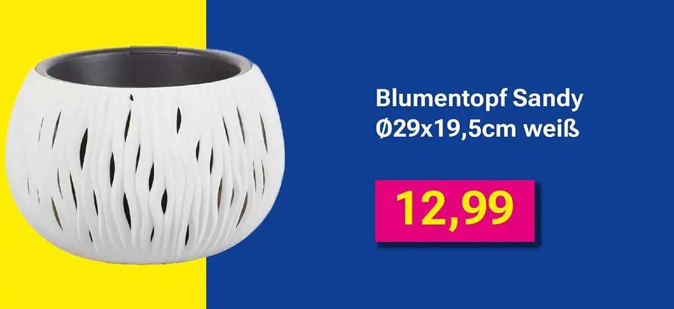 Blumentopf Sandy Ø29x19,5cm weiß