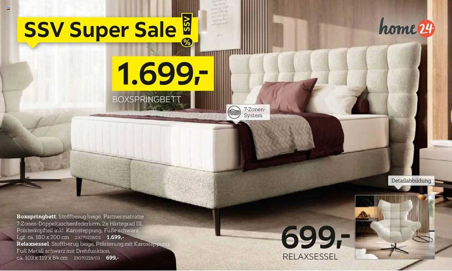 BOXSPRINGBETT mit 7-Zonen-System