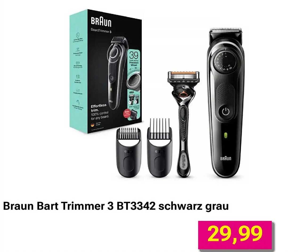 Braun Bart Trimmer 3 BT3342 schwarz grau