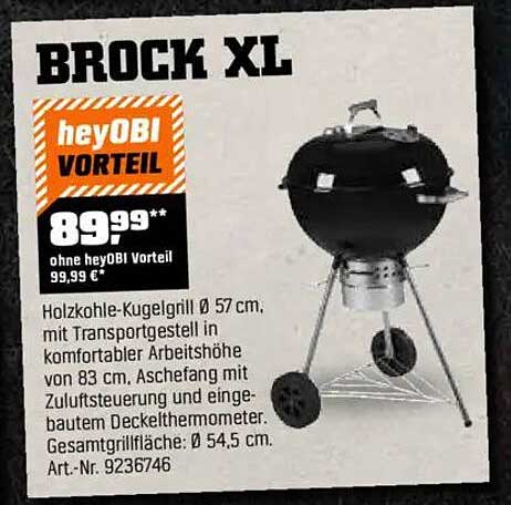 Brock XL Holzkohle-Kugelgrill Ø 57 cm – jetzt zum Vorteilspreis!