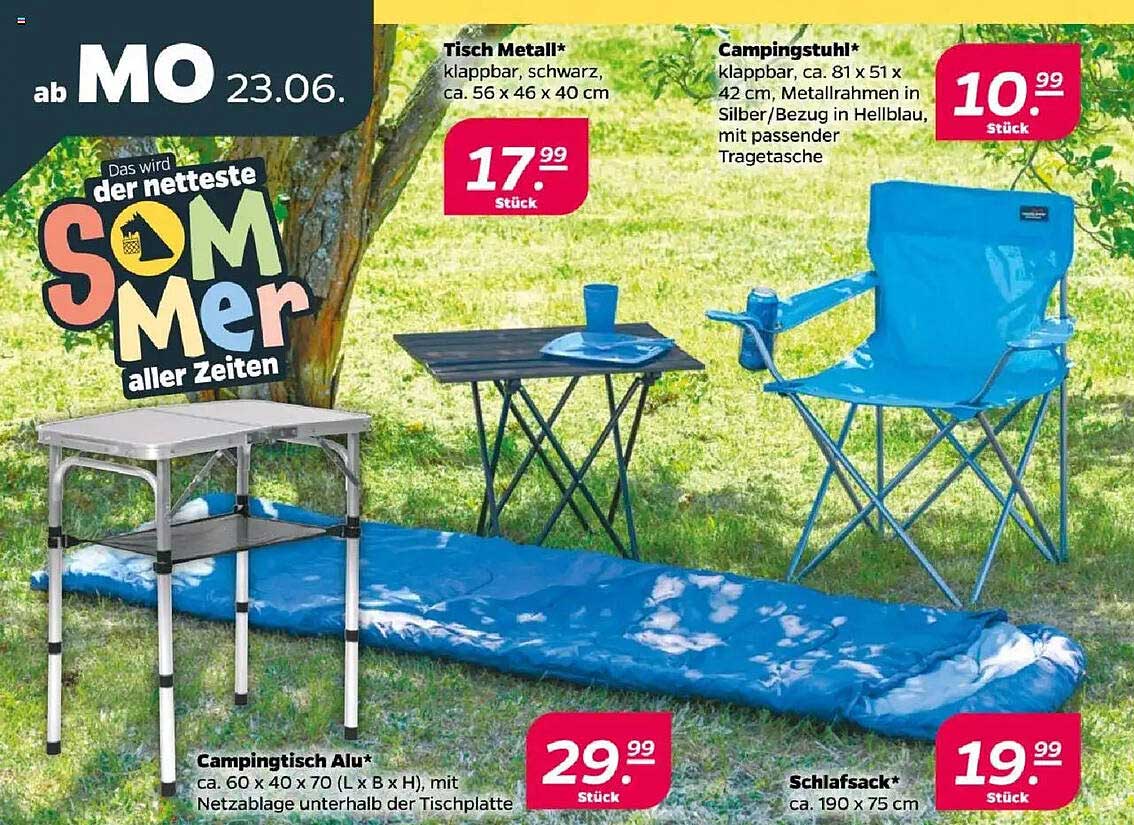 Campingstuhl klappbar in Hellblau - Ideal für den Sommer