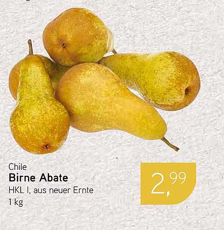 Chile Birne Abate HKL I, aus neuer Ernte, 1 kg