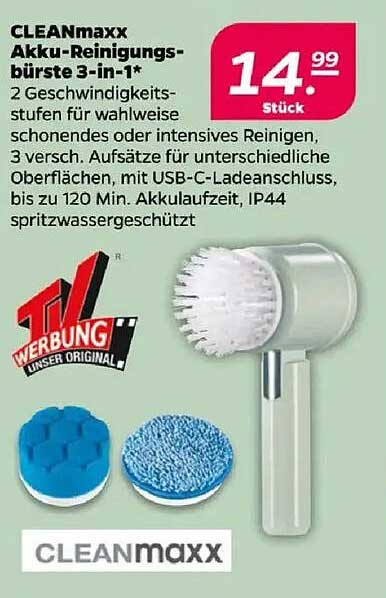 CLEANmaxx Akku-Reinigungsbürste 3-in-1