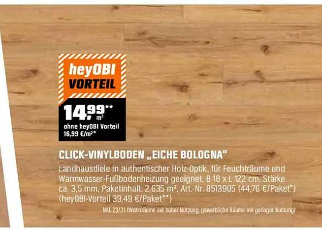 CLICK-VINYLBODEN „EICHE BOLOGNA”