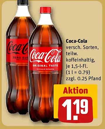 Coca-Cola versch. Sorten, teilweise koffeinhaltig, je 1,5-L-Fl.
