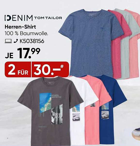 DENIM TOM TAILOR Herren-Shirt 100 % Baumwolle
