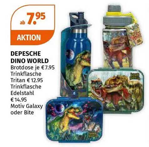 DEPESCHE DINO WORLD – Brotdose und Trinkflaschen