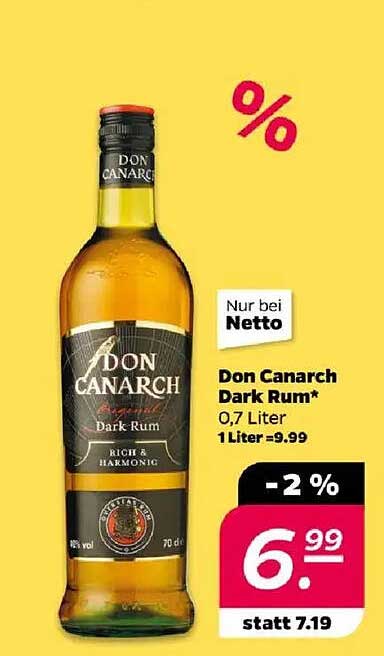 Don Canarch Dark Rum* 0,7 Liter