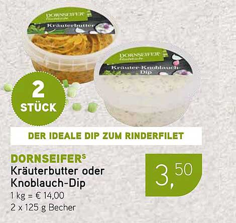 DORNSEIFER Kräuterbutter oder Knoblauch-Dip 2 Stück