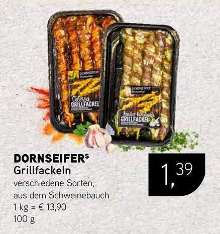 DORNSEIFERS Grillfackeln – verschiedene Sorten aus dem Schweinebauch
