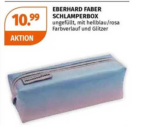 EBERHARD FABER SCHLAMPERBOX ungefüllt mit hellblau/rosa Farbverlauf und Glitzer