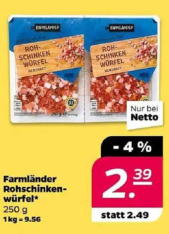 Farmländer Rohschinkenwürfel 250 g