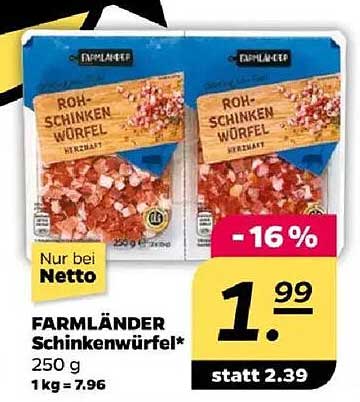 FARMLÄNDER Schinkenwürfel 250 g