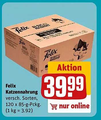 Felix Katzennahrung 120 x 85-g-Pckg. - Aktionspreis!