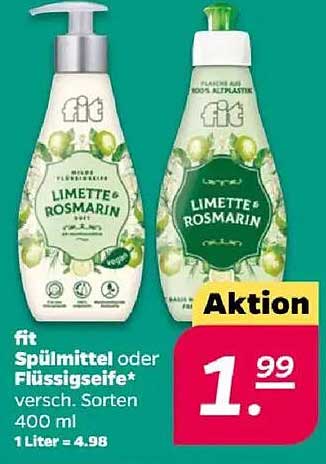 fit Spülmittel oder Flüssigseife - diverse Sorten 400 ml