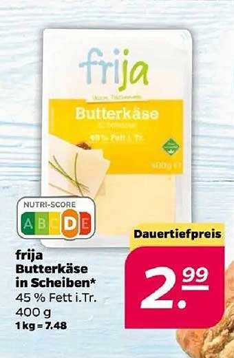 frija Butterkäse in Scheiben 400 g (Dauertiefpreis)