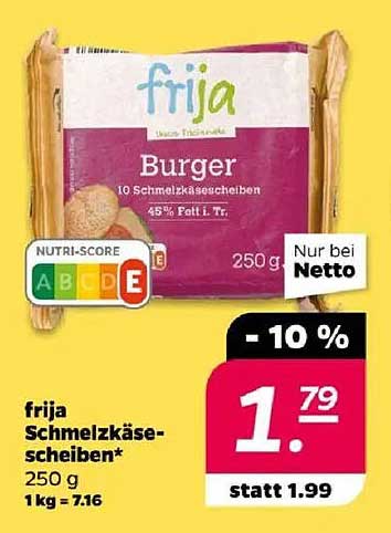 frija Schmelzkäsescheiben 250 g - Nur bei NETTO