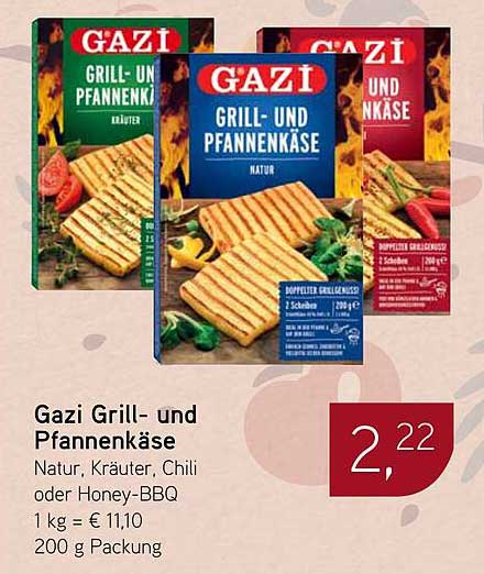 Gazi Grill- und Pfannenkäse Natur, Kräuter, Chili oder Honey-BBQ