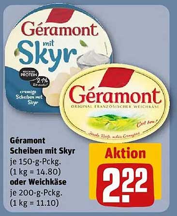 Géramont Scheiben mit Skyr oder Weichkäse
