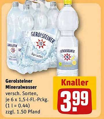 Gerolsteiner Mineralwasser 6 x 1,5 l Flasche